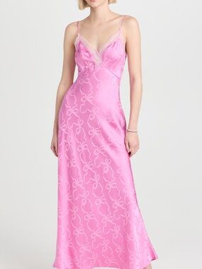 Loveshack Fancy Manuela Lace-Trim Slip Dress